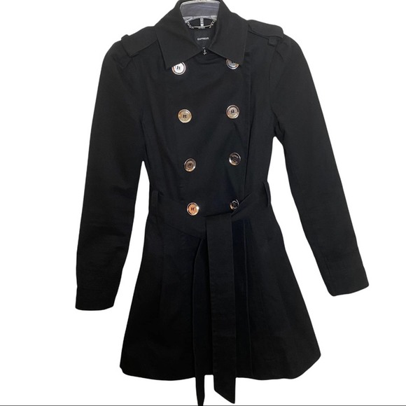 Express Jackets & Coats Express Double Breasted Belted Trench Coat